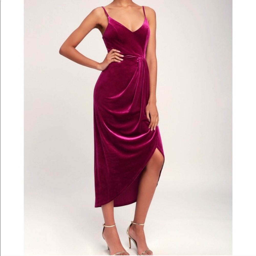 Lulu’s Champagne Kisses Velvet Dress NWT Sz XL